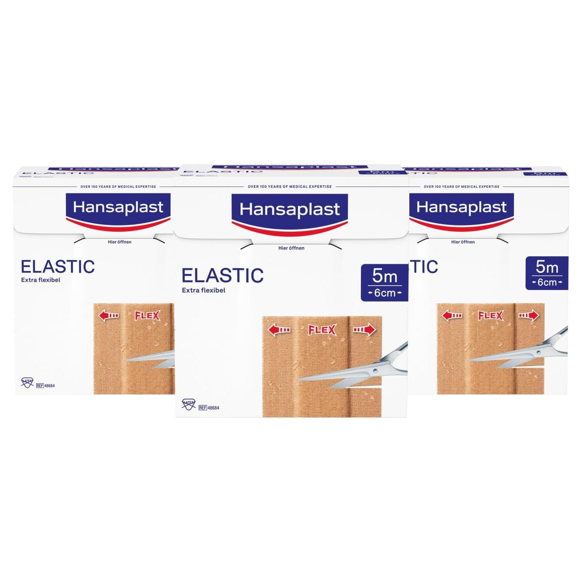 Elastoplast Hansaplast Elastische pleister 5 m x 6 cm - 3-pack