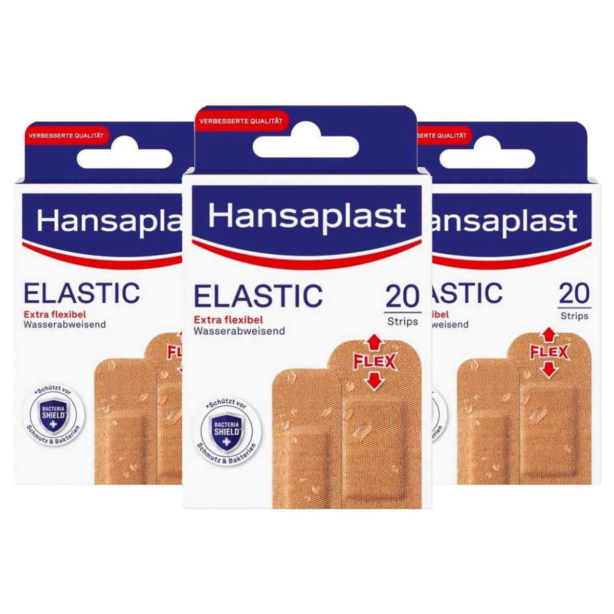 Hansaplast Elastische pleisters 20 strips - 3-pack