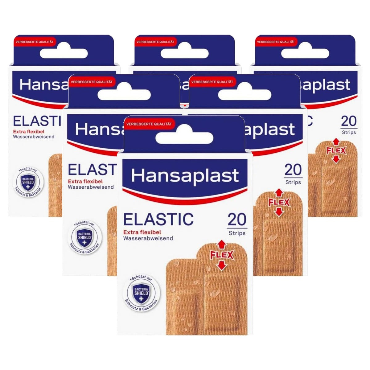 Hansaplast Elastische pleisters 20 strips - 6-pack