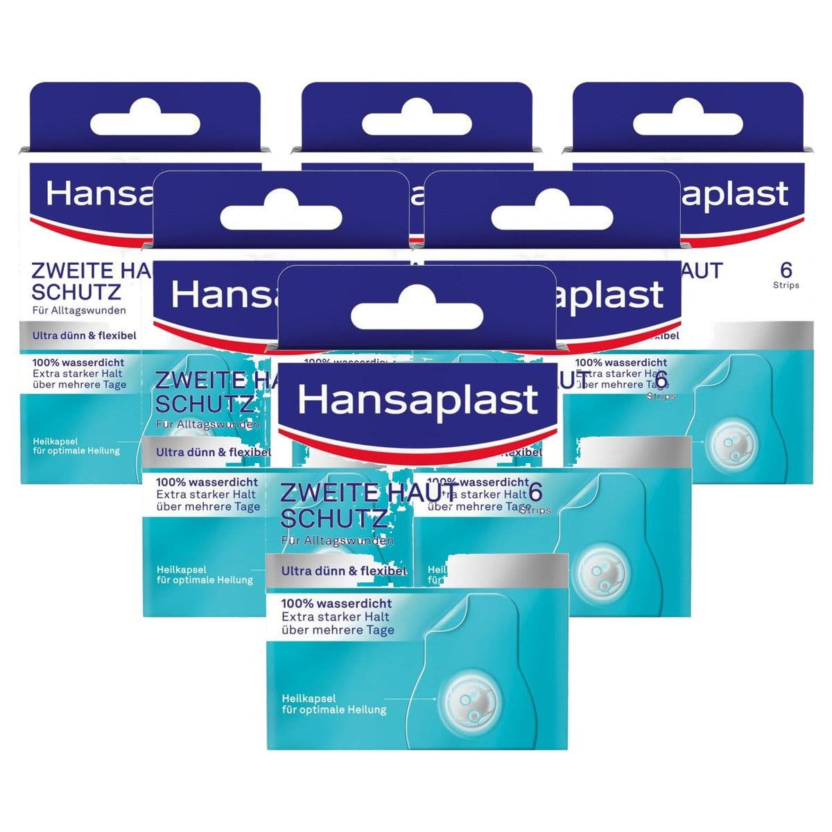 Elastoplast tweede huidbescherming regulier 6 strips - 6-pack