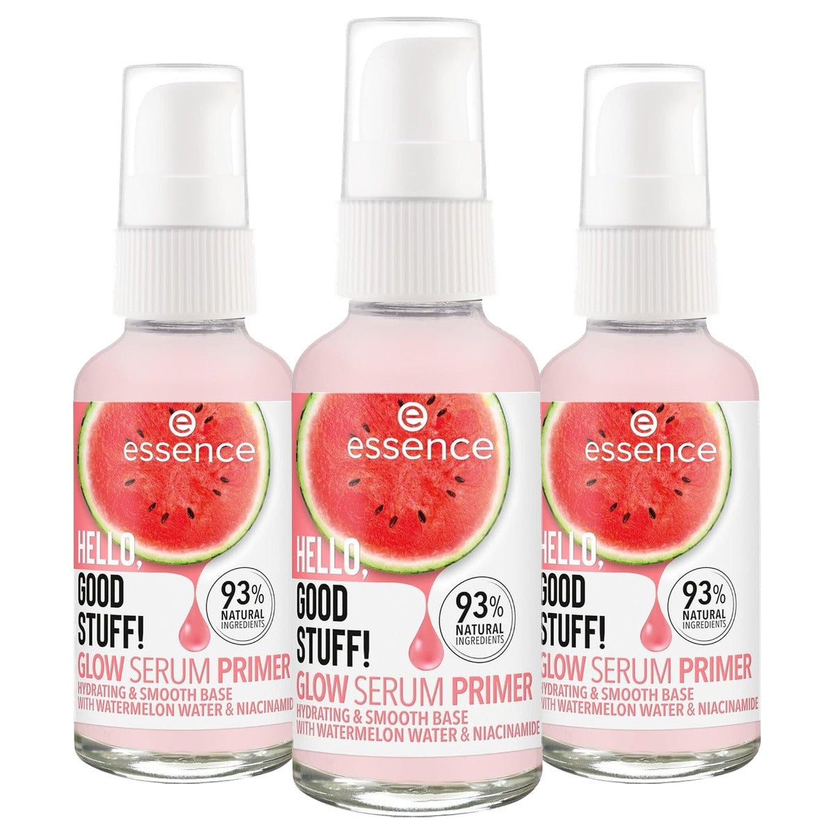 essence Hello Good Stuff Glow Serum Primer gezichtsserum transparant - 3-pack