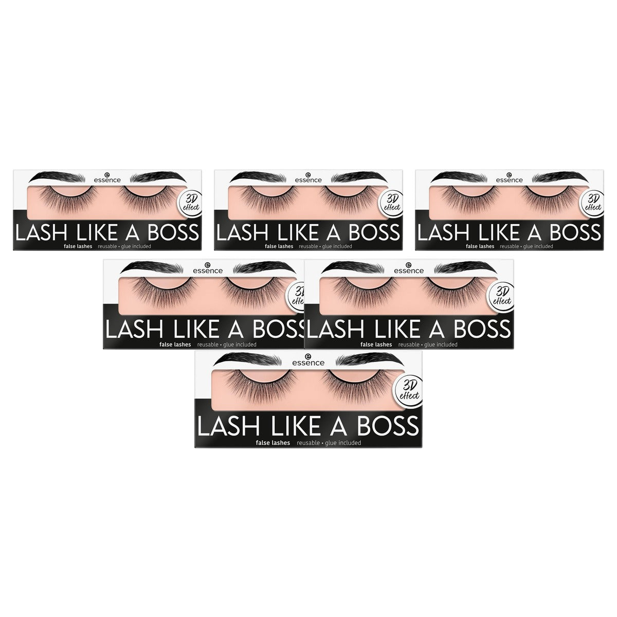 essence Lash Like A Boss 03 kunstwimpers zwart - 6-pack