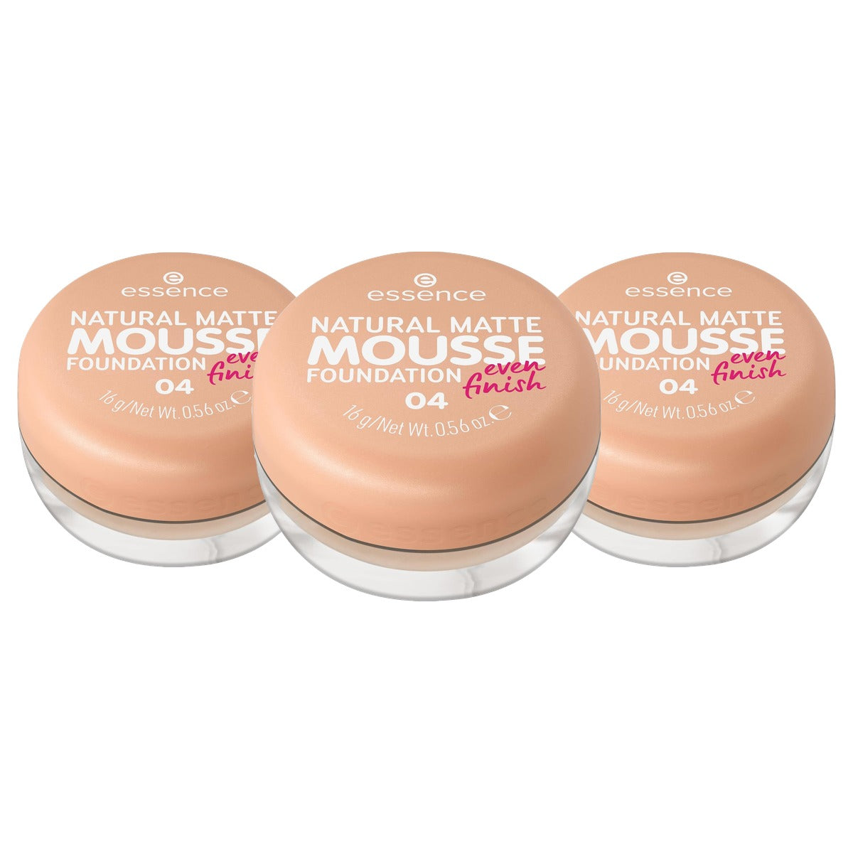 essence Natural Matte Mousse Foundation nude 04 15 g - 3-pack
