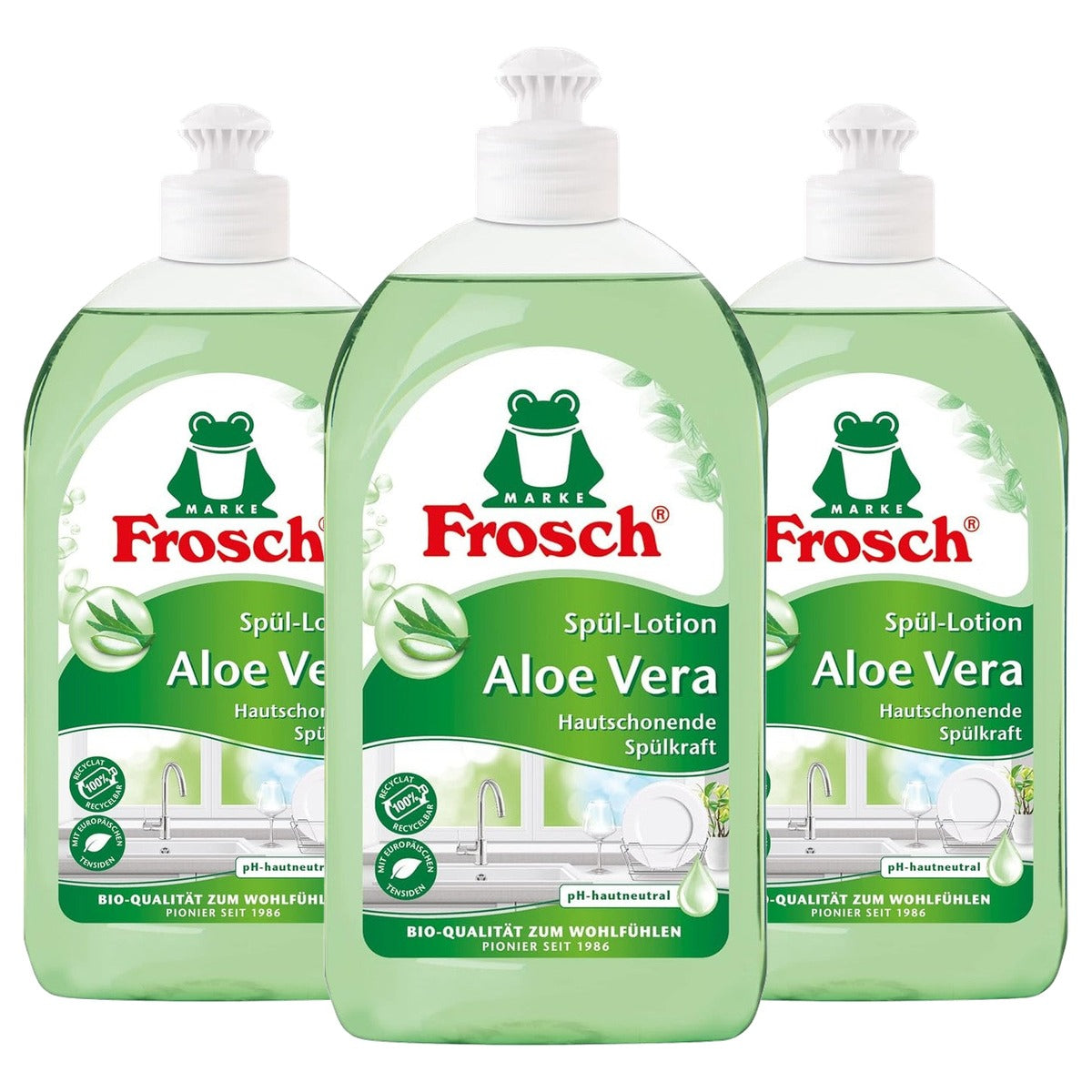 FROSCH Aloë Vera spoellotion handafwasmiddel 3 x 500 ml - Voordeelverpakking
