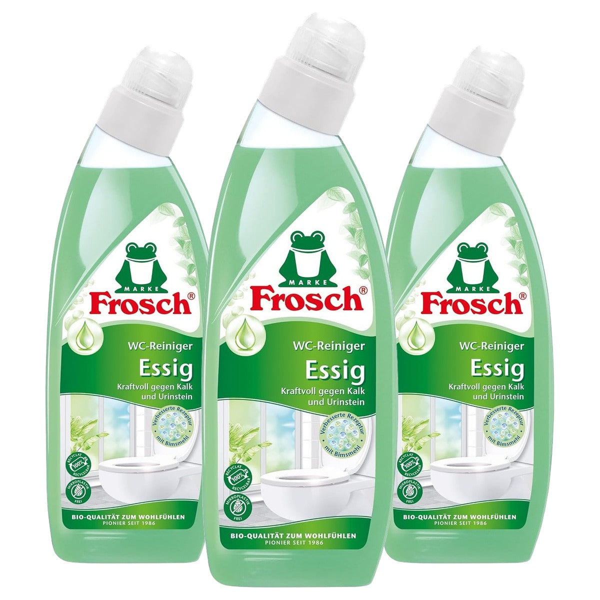 FROSCH Azijn Wc-reiniger 3 x 750 ml - Voordeelverpakking