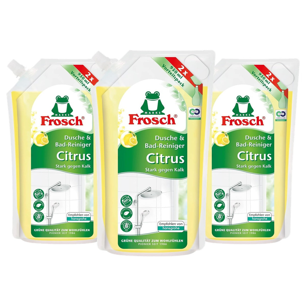 FROSCH Douche & Bad Cleaner Citrus 3 x 950 ml - Voordeelverpakking