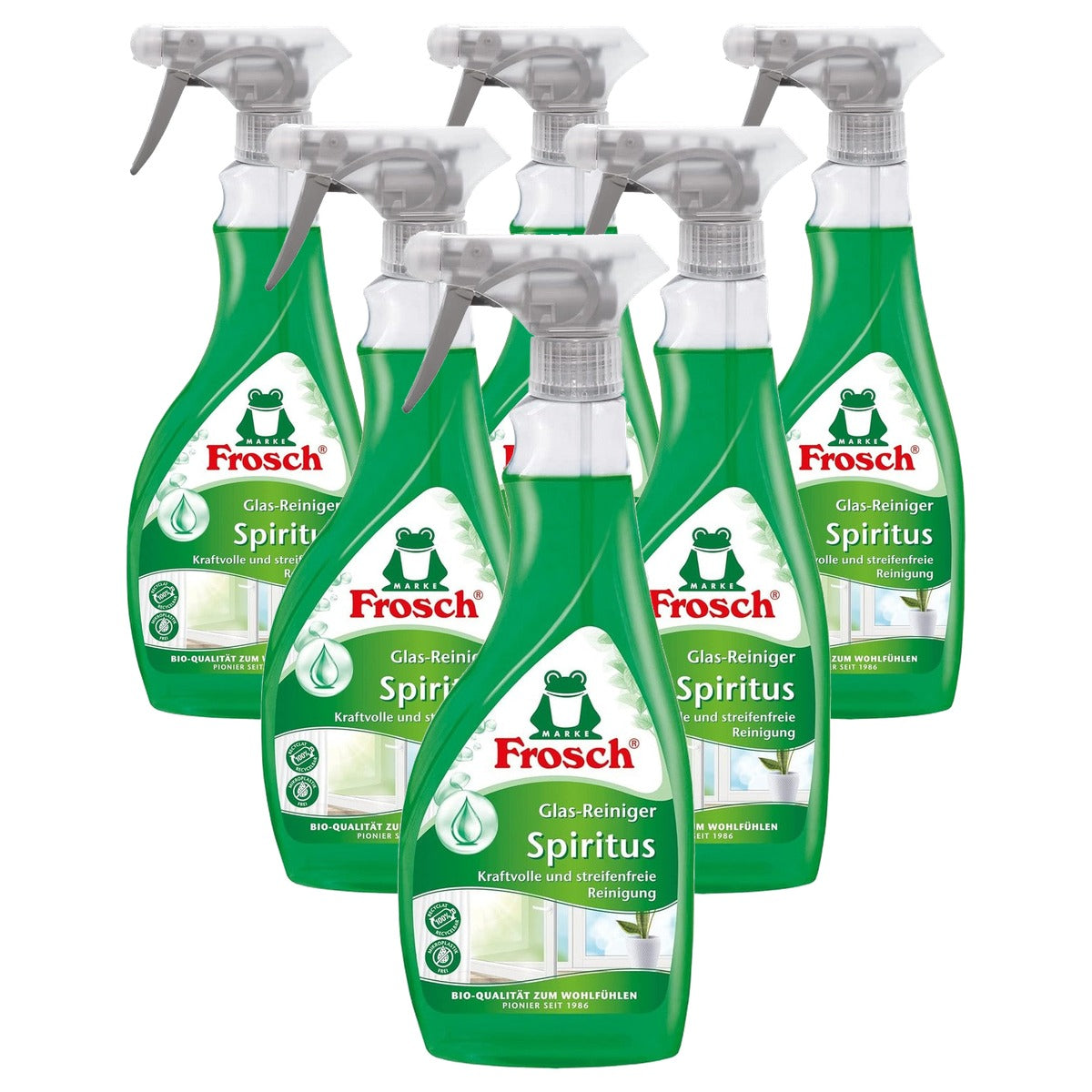 FROSCH Glasreiniger Spiritus (1 stuk) 6 x 500 ml - Voordeelverpakking