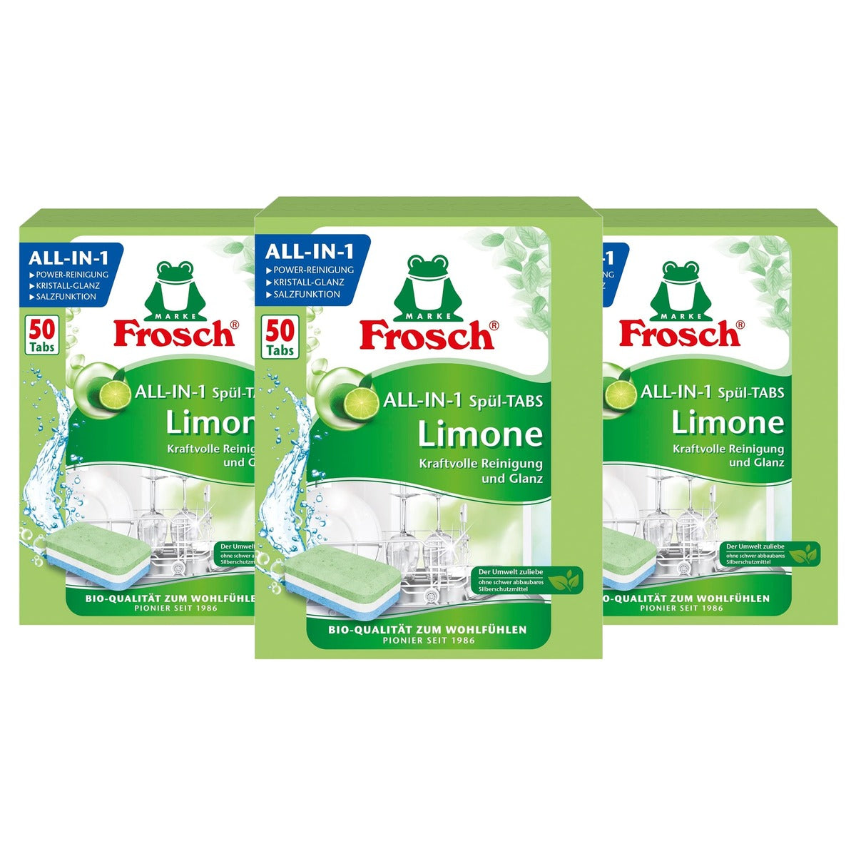 FROSCH Limonen Vaatwastabletjes 3 x 50 stuks - Voordeelverpakking
