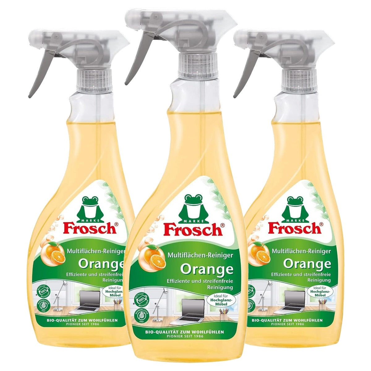 FROSCH Orange Multivlak-reiniger 3 x 500 ml - Voordeelverpakking