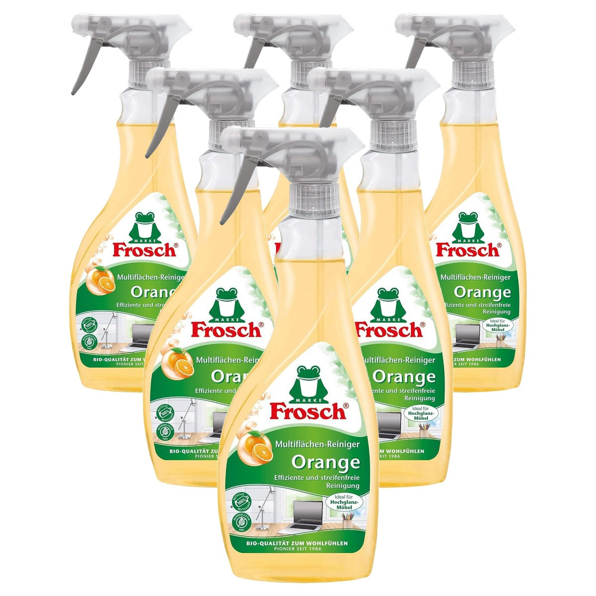 FROSCH Orange Multivlak-reiniger 6 x 500 ml - Voordeelverpakking