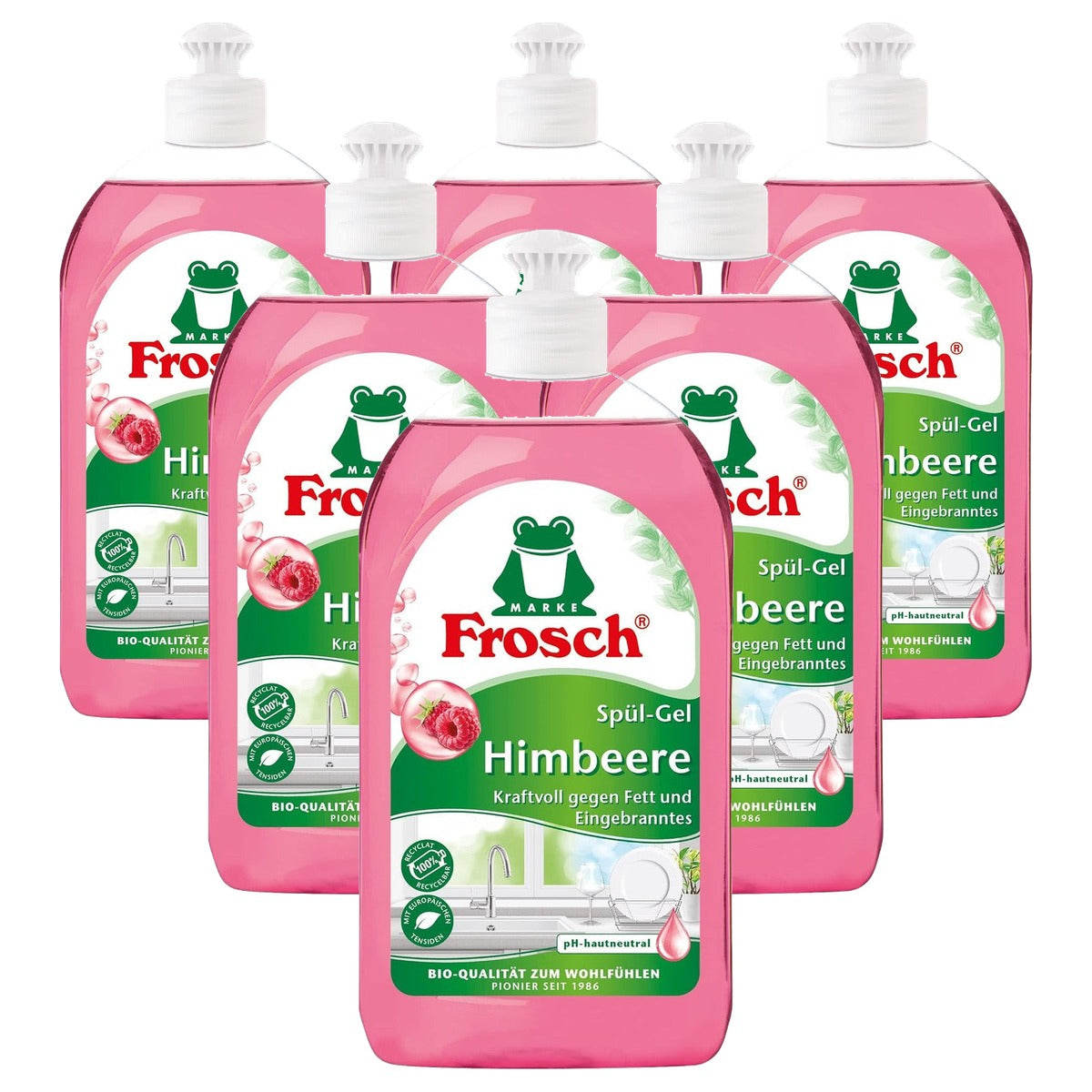 FROSCH Raspberry spoelgel 6 x 500 ml - Voordeelverpakking