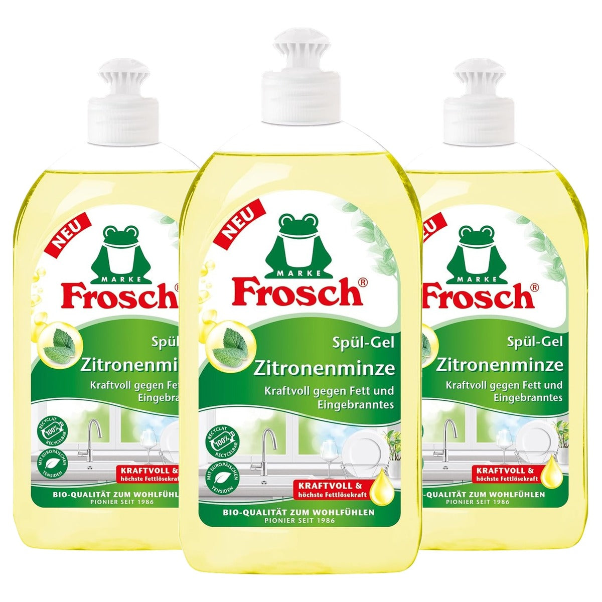 FROSCH Spoelgel Citroenmunt 3 x 500 ml - Voordeelverpakking