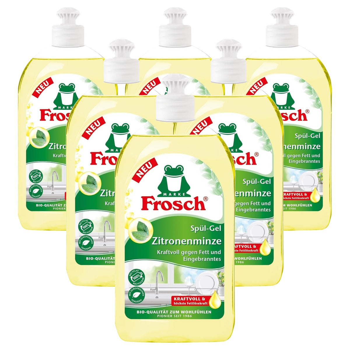 FROSCH Spoelgel Citroenmunt 6 x 500 ml - Voordeelverpakking
