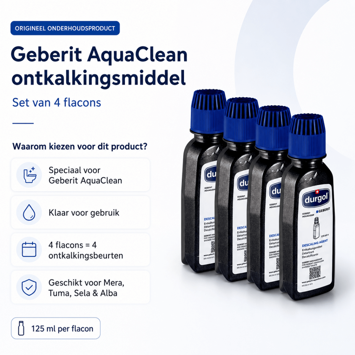 Geberit Aquaclean Ontkalkingsmiddel 4 stuks door Geberit nu bij Huishoudvoordeel