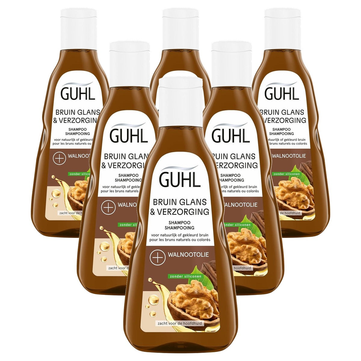 Guhl Kleurglans Bruine Shampoo 6 x 250 ml - Voordeelverpakking