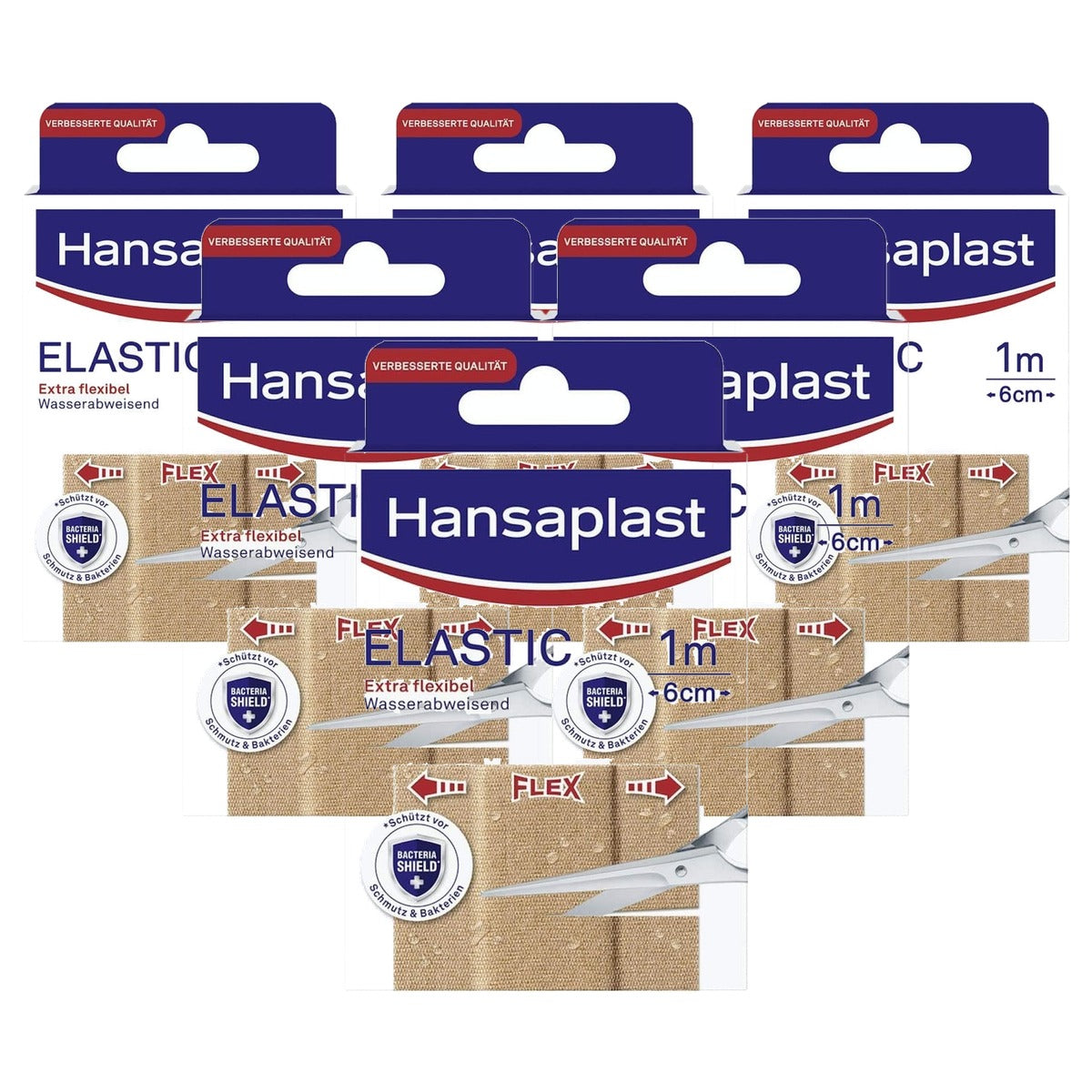 Hansaplast Elastische pleister 1 m x 6 cm - 6-pack