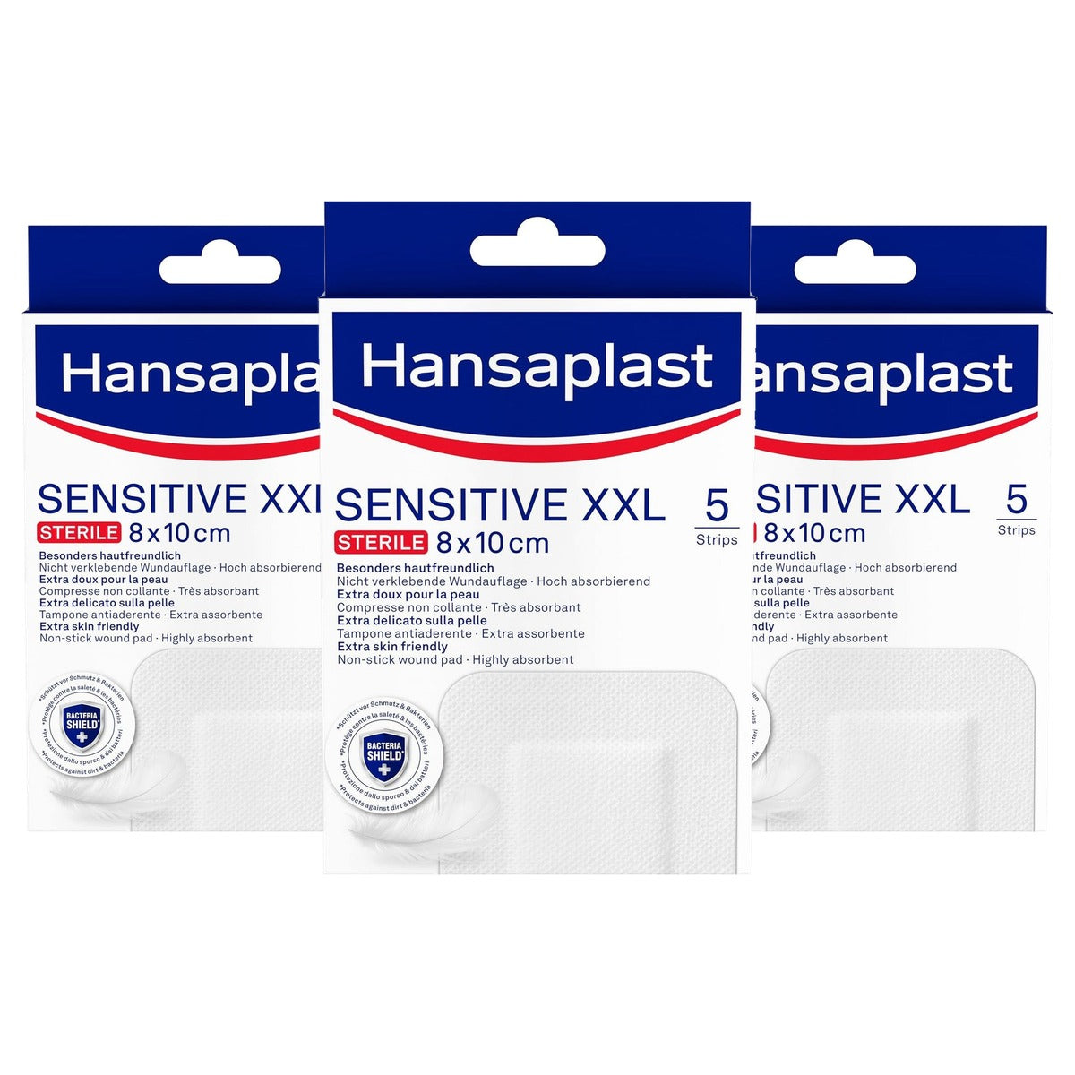 Hansaplast Sensitive XXL pleisters, per stuk verpakt - 3-pack