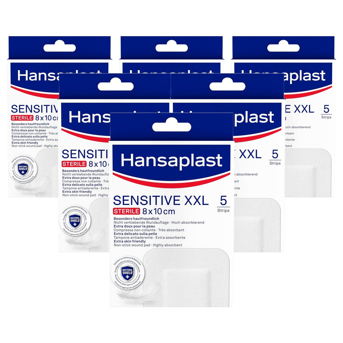 Hansaplast Sensitive XXL pleisters, per stuk verpakt - 6-pack