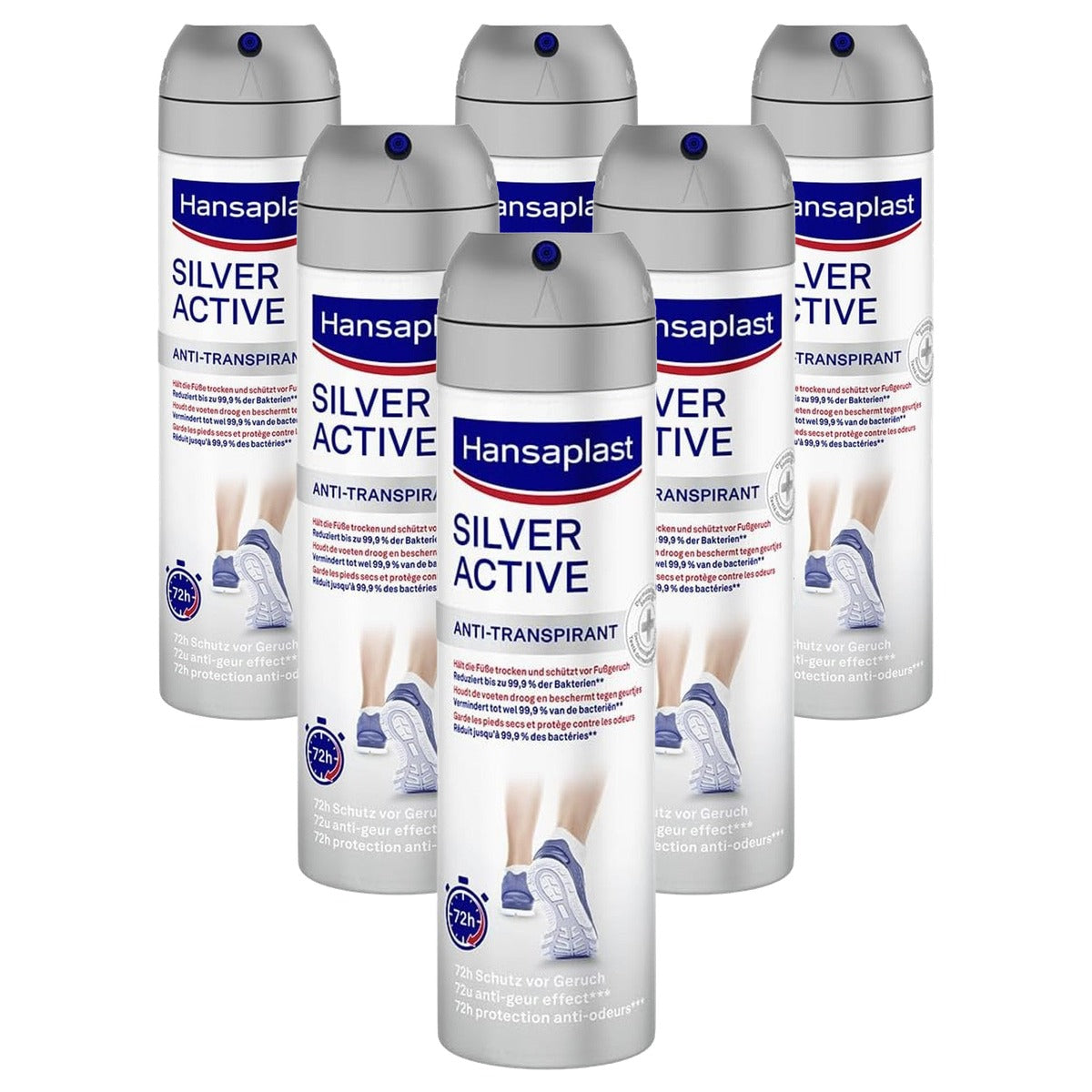 Hansaplast Silver Active Voetspray 6 x 150 ml - Voordeelverpakking