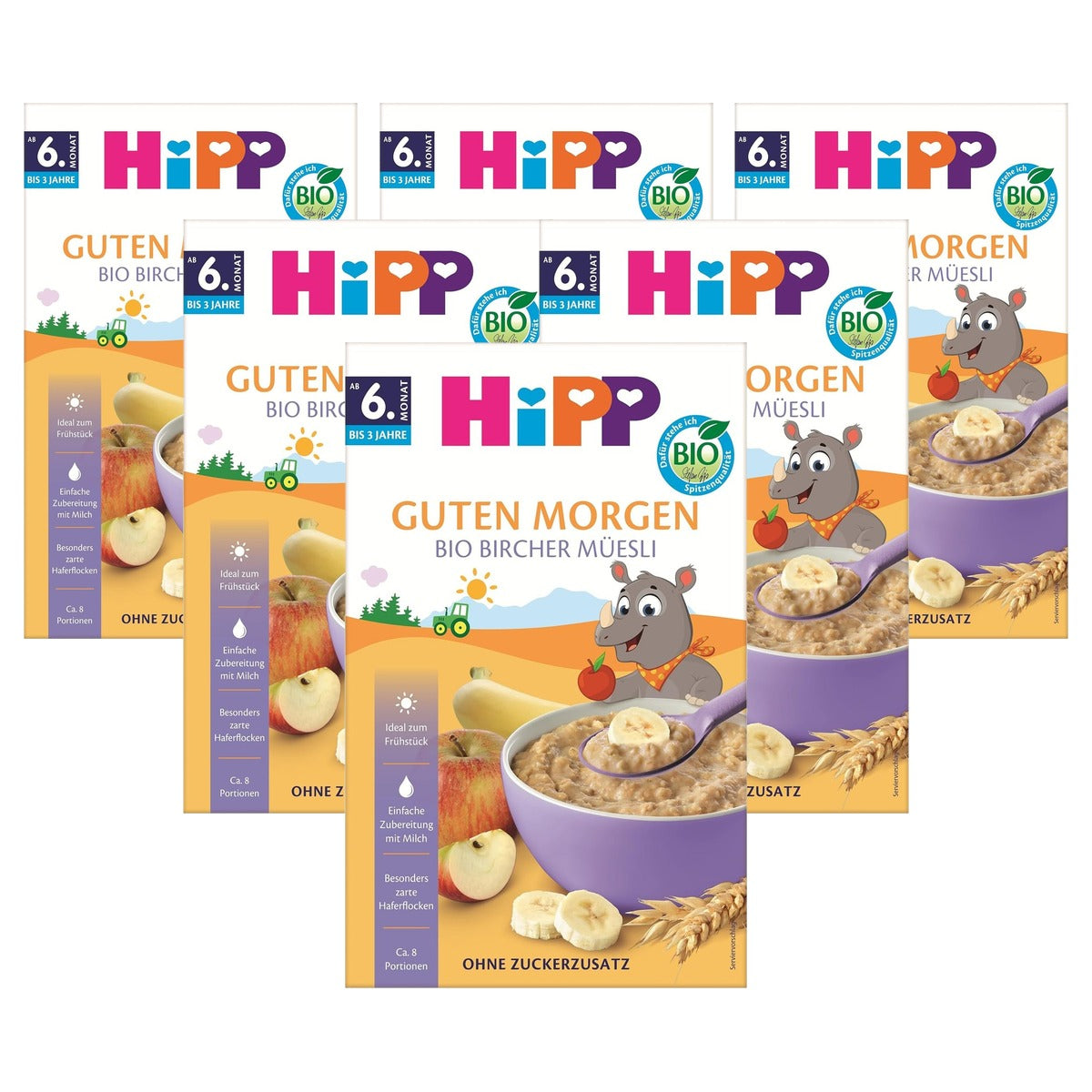 HiPP Guten Morgen Bio Knusper-muesli vanaf 15 maanden 6 x 200 g - Voordeelverpakking