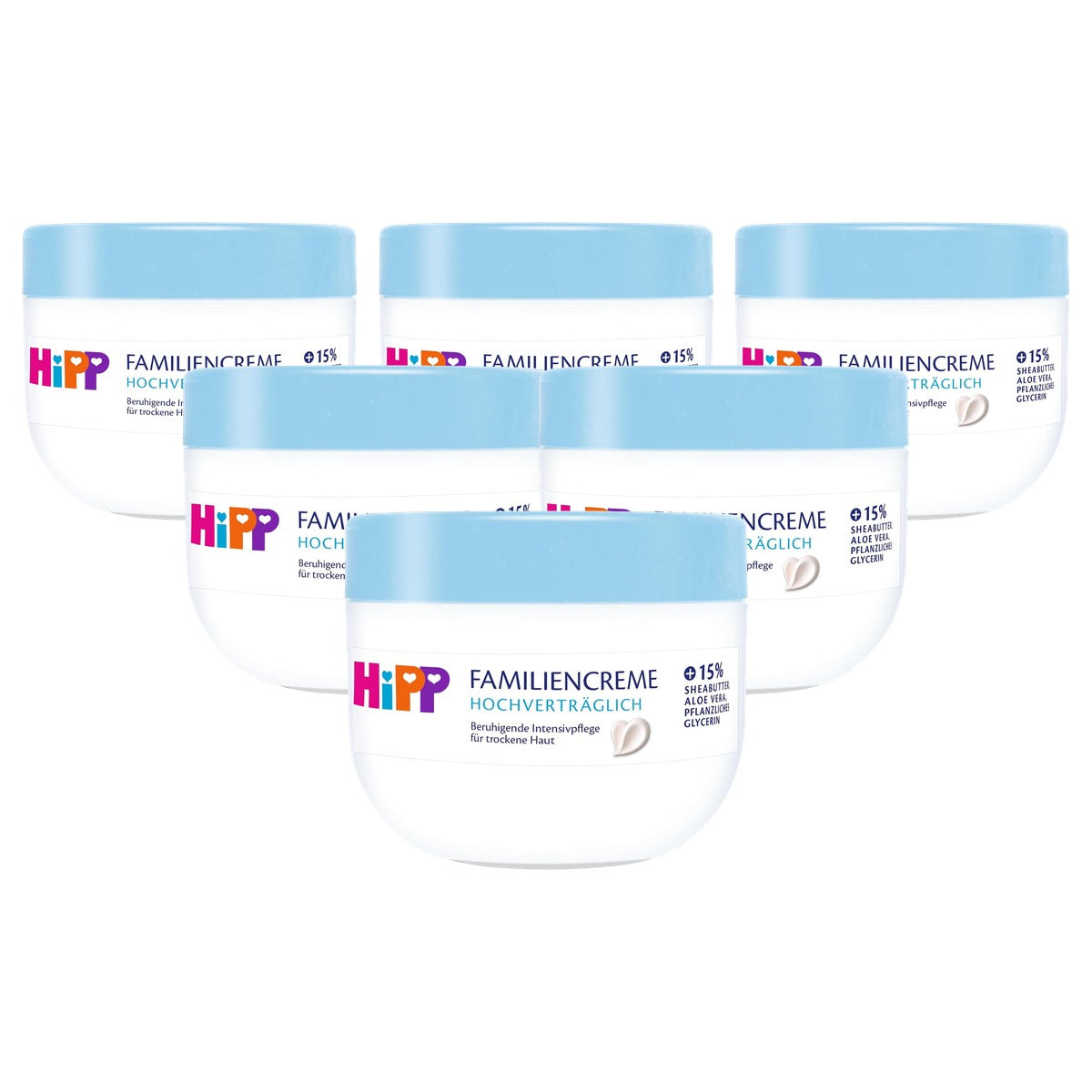 HiPP Zeer goed verdragen familiecrème 6 x 300 ml - Voordeelverpakking