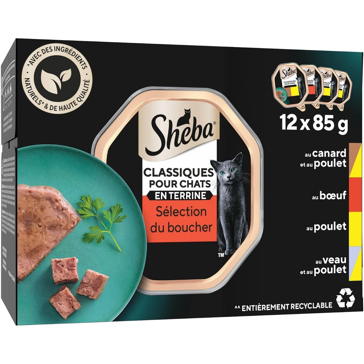 Sheba Klassieke Terrine natvoer kattenvoer 4 soorten 12 x 85 g