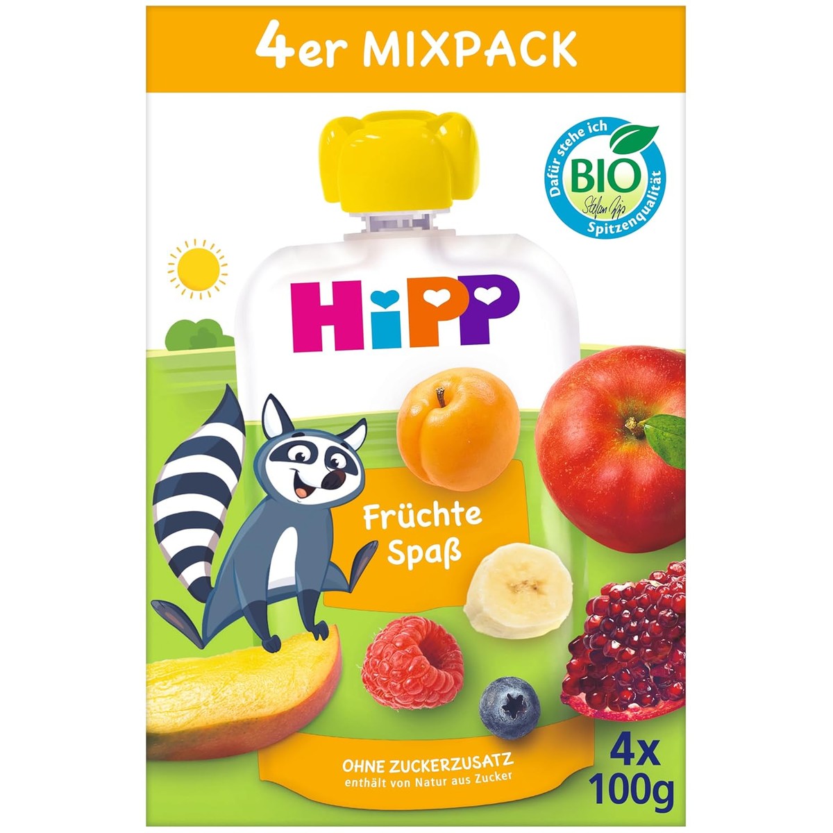 HiPP Bio Quetschie Mixpack fruitplezier 16 stuks (4 x 100 g) – HiPP