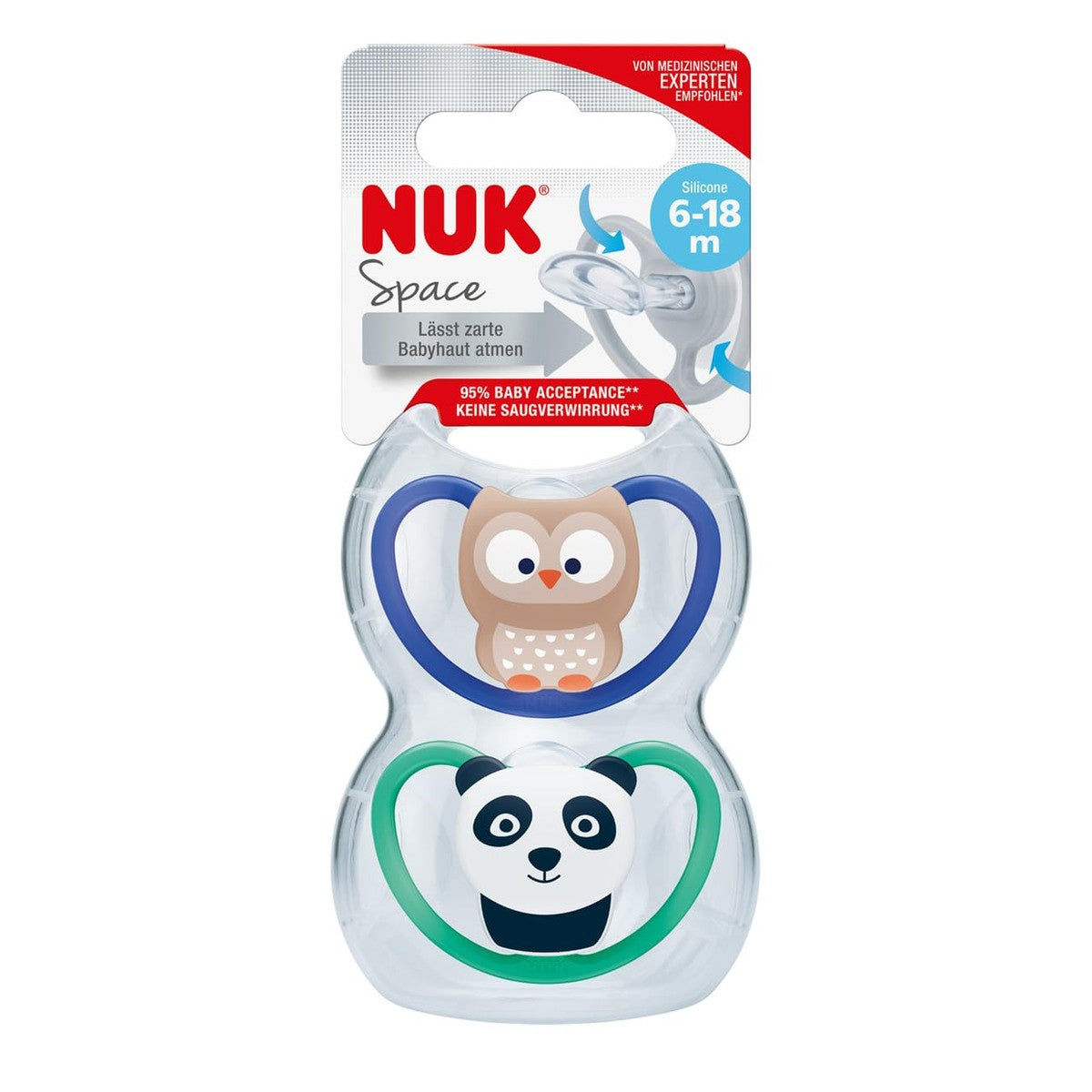NUK Space Fopspeen 6-18 maanden siliconen 2 stuks – NUK
