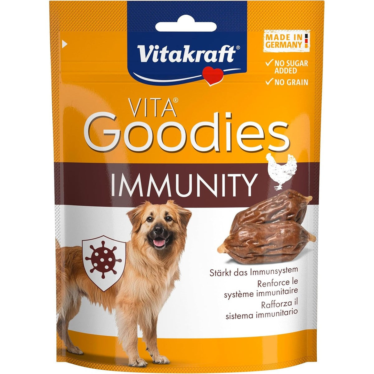 Vitakraft Goodies Immunity, gezonde hondensnacks, postbiotica voor een sterk immuunsysteem, zonder toevoeging van suiker (1 x 60 g) – Vitakraft