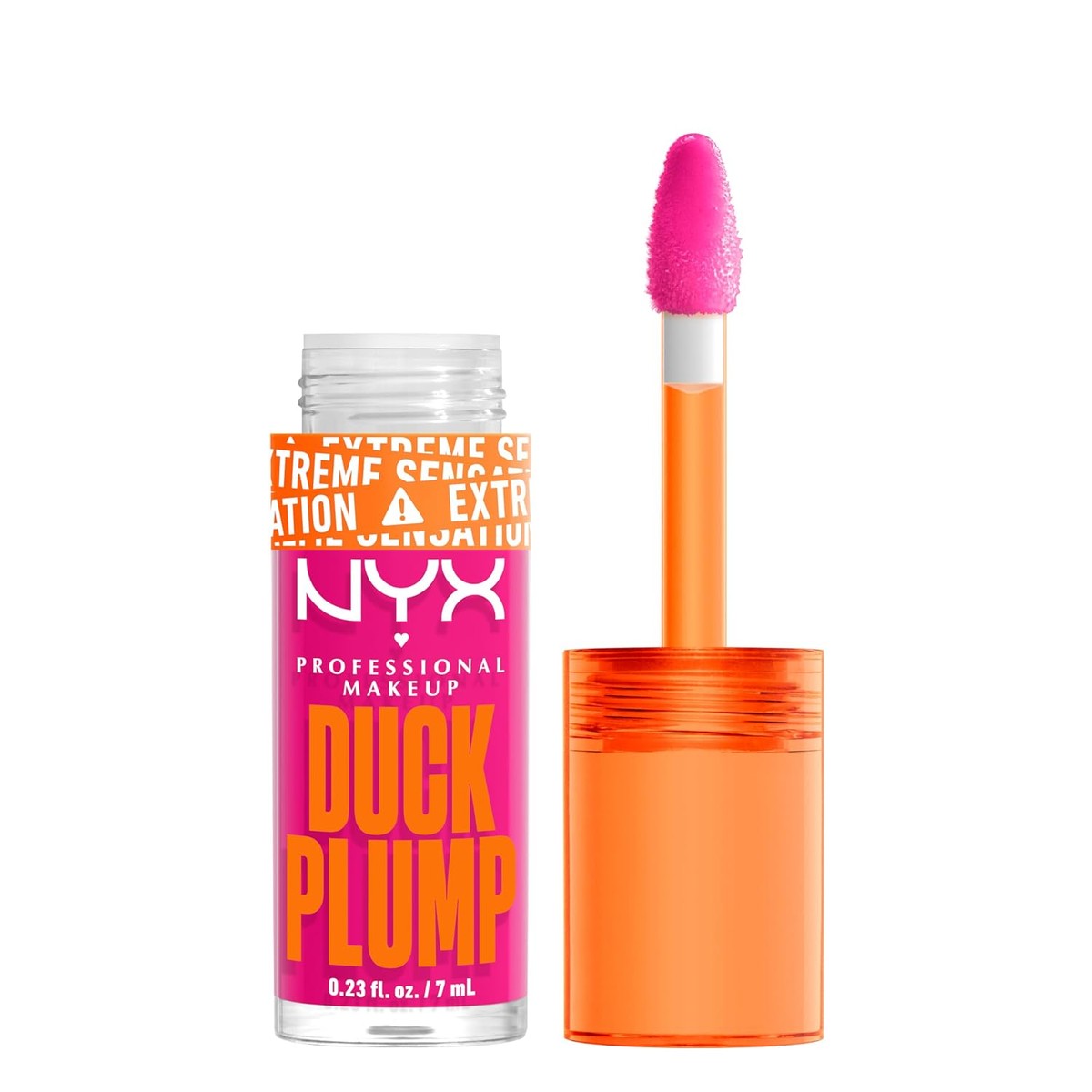 NYX Professional Makeup Lipgloss met smeltmondeffect, glanzende afwerking en intensieve kleur, extreem volume en volheid dankzij gemberolie, veganistische formule, Duck Plump Lip Lacquer, Bubblegum | Gember- en peptideolie, onmiddellijke – NYX PROFESSIONAL MAKEUP