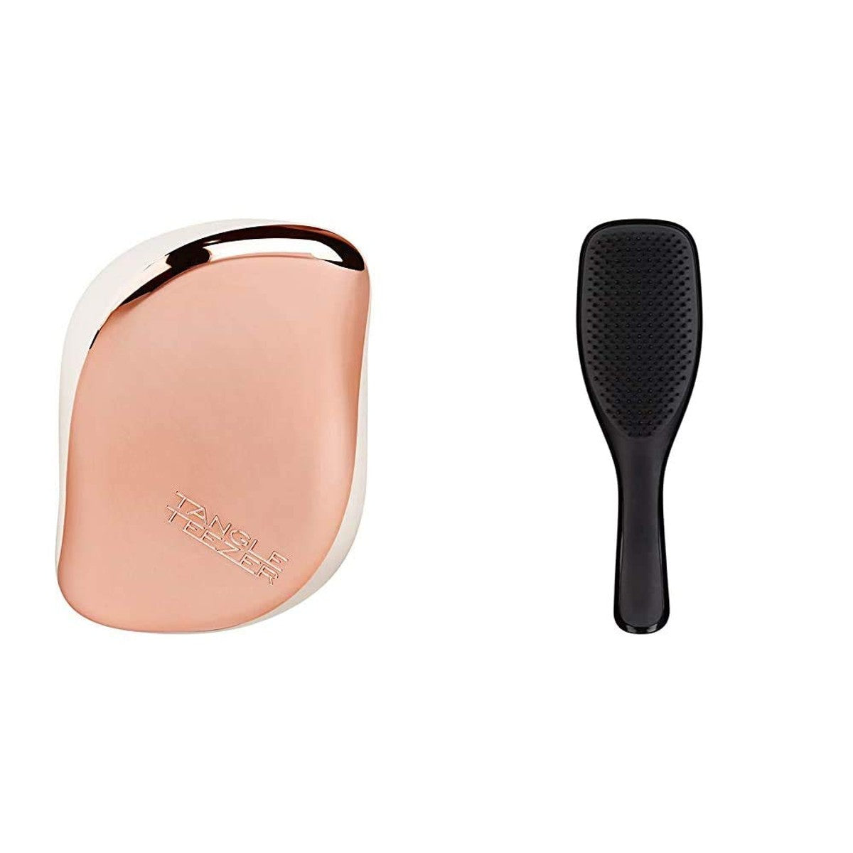 Tangle Teezer Compact Styler Rose Gold Cream & Wet Detangler Midnight Black, buigzame borstelharen en handige greep