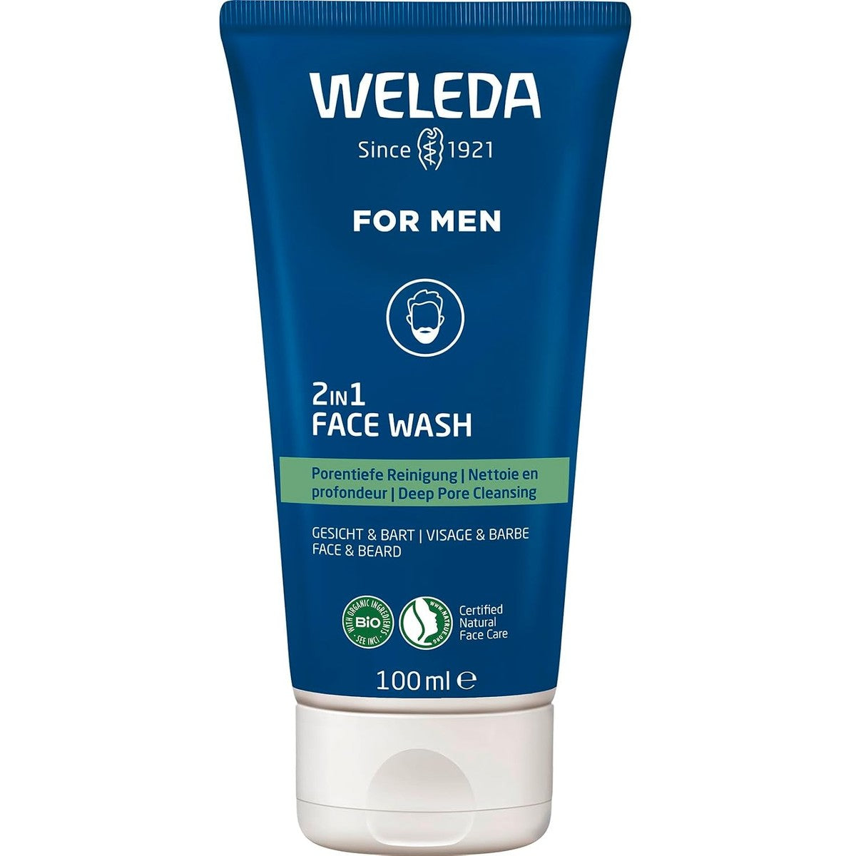 Weleda for Men 2-in-1 Wasgel voor Gezicht en Baard 100 ml