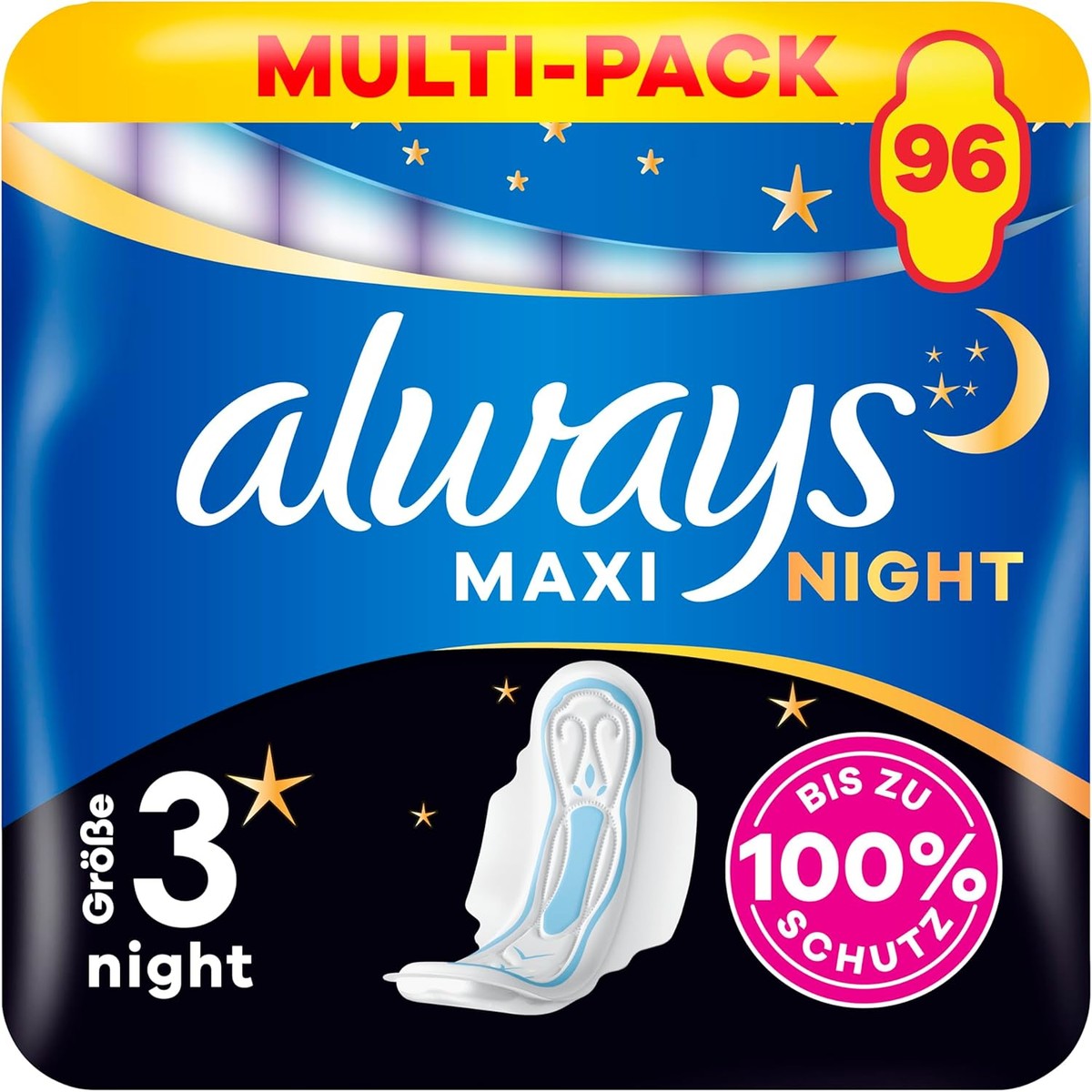 Always Maxi Secure Night maandverband maat 4, 96 stuks – Always