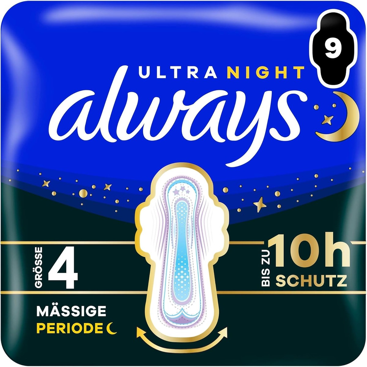 Always Ultra Binde Größe 4 Secure Night met vleugels 9 stuks – Always