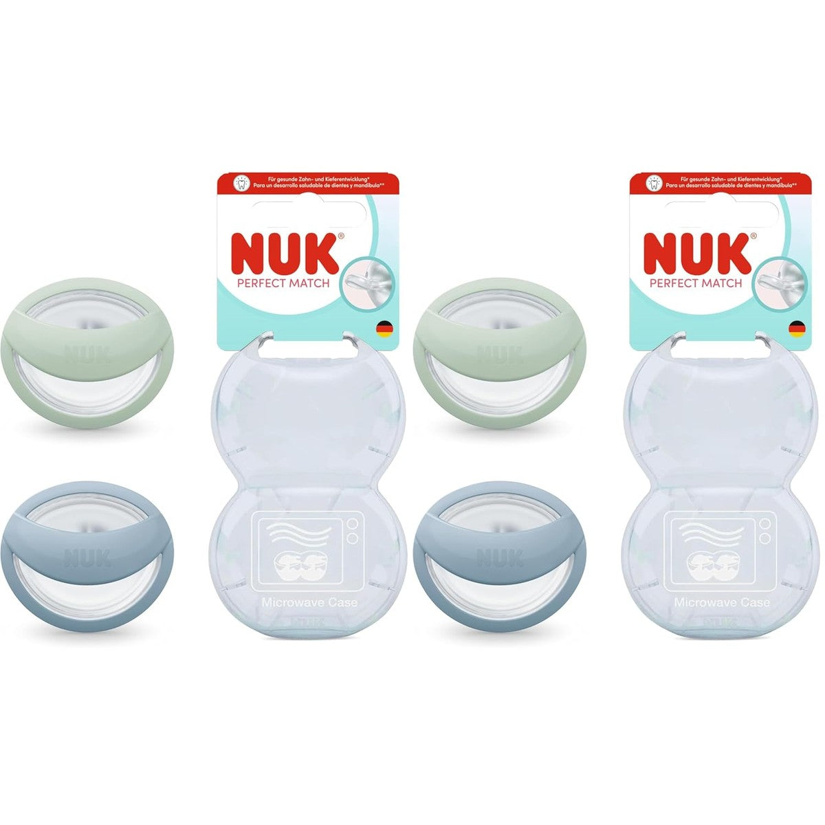 NUK Perfect Match Fopspeen 0-6 maanden groen/blauw 2 stuks – NUK