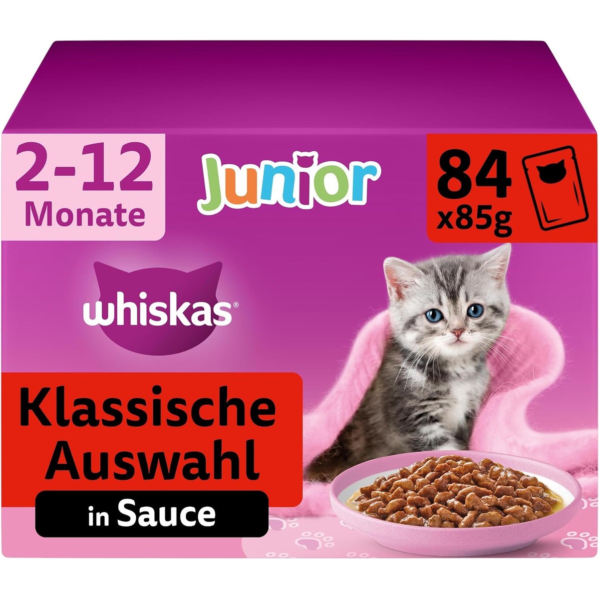 Whiskas Junior natvoer kattenvoer klassieke selectie 84 x 85 g