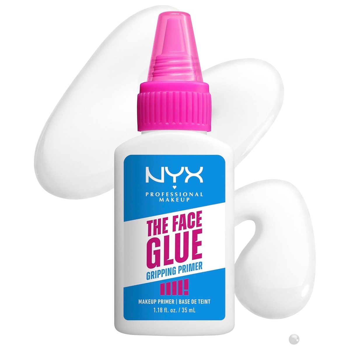 NYX Professional Makeup The Face Glue Gripping Primer, foundation, basis, vochtinbrengende primer voor 24 uur make-up, zonder kleverige witte resten, 35 ml – NYX PROFESSIONAL MAKEUP
