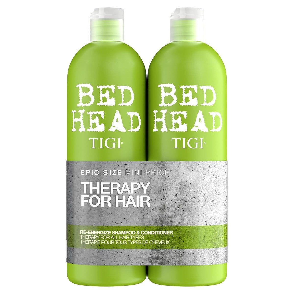 Bed Head by TIGI Re-Energize Shampoo & Conditioner Set, 2 x 750 ml – TIGI