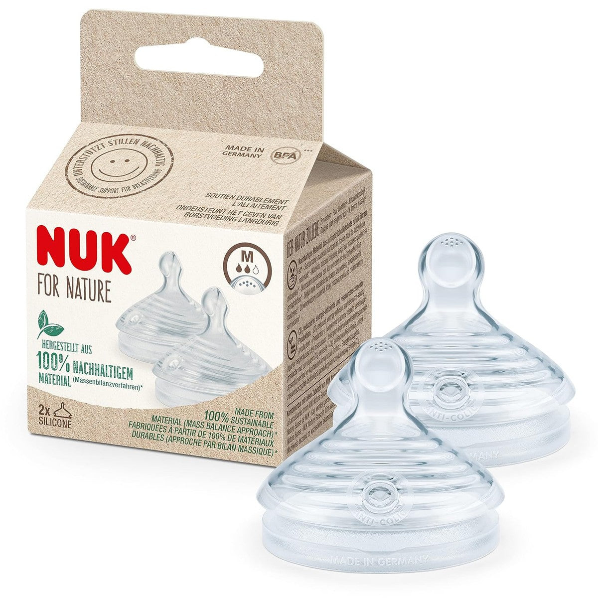 NUK for Nature Reservezuiger siliconen middelgroot 2 stuks – NUK