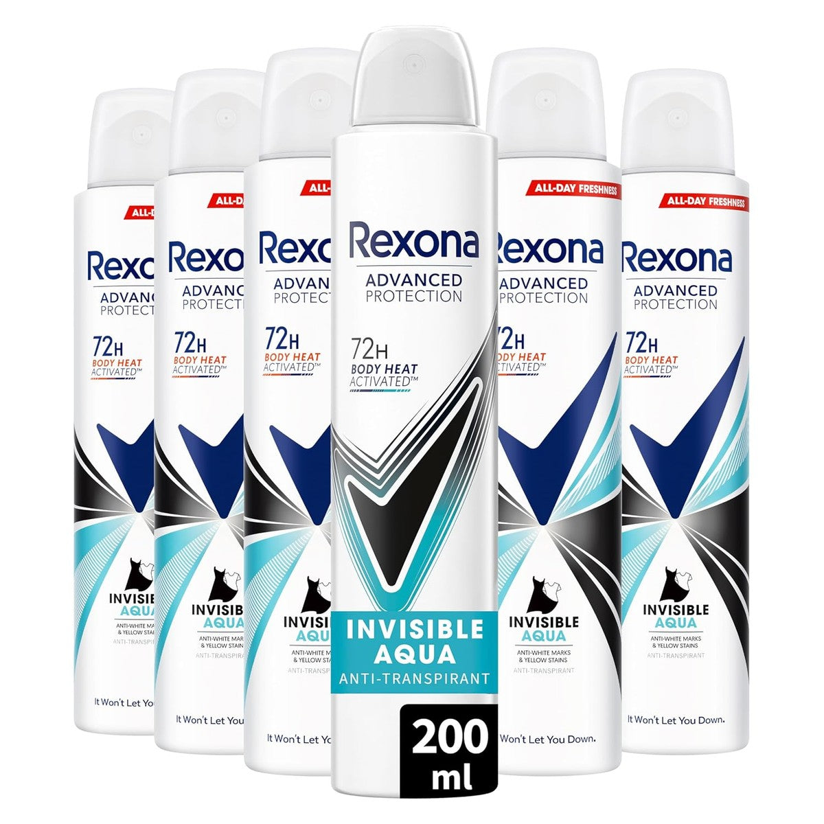 Rexona Invisible Aqua Anti-Transpirant Spray 200 ml, 6 stuks – Rexona