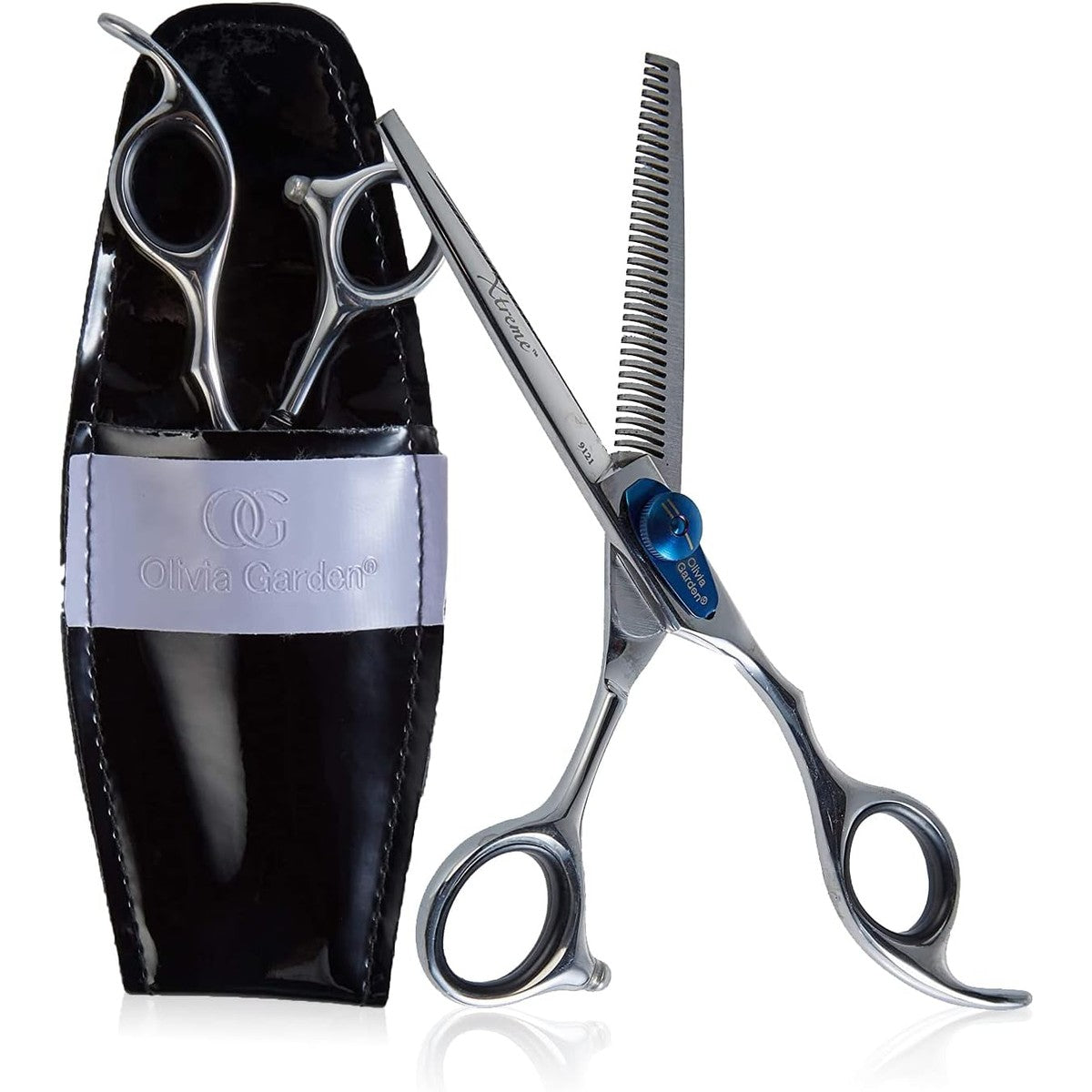 Olivia Garden Xtreme 6,0 inch effileerschaar met 35 tanden - rechtshandige schaar - ergonomische handgreep, instelbare spanning, perfect voor uitdunnen en textureren
