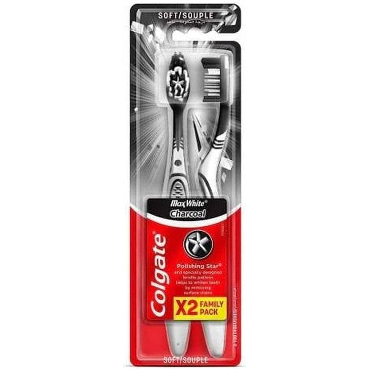 Colgate Max White Charcoal Whitening tandenborstel zacht 2 stuks – Colgate