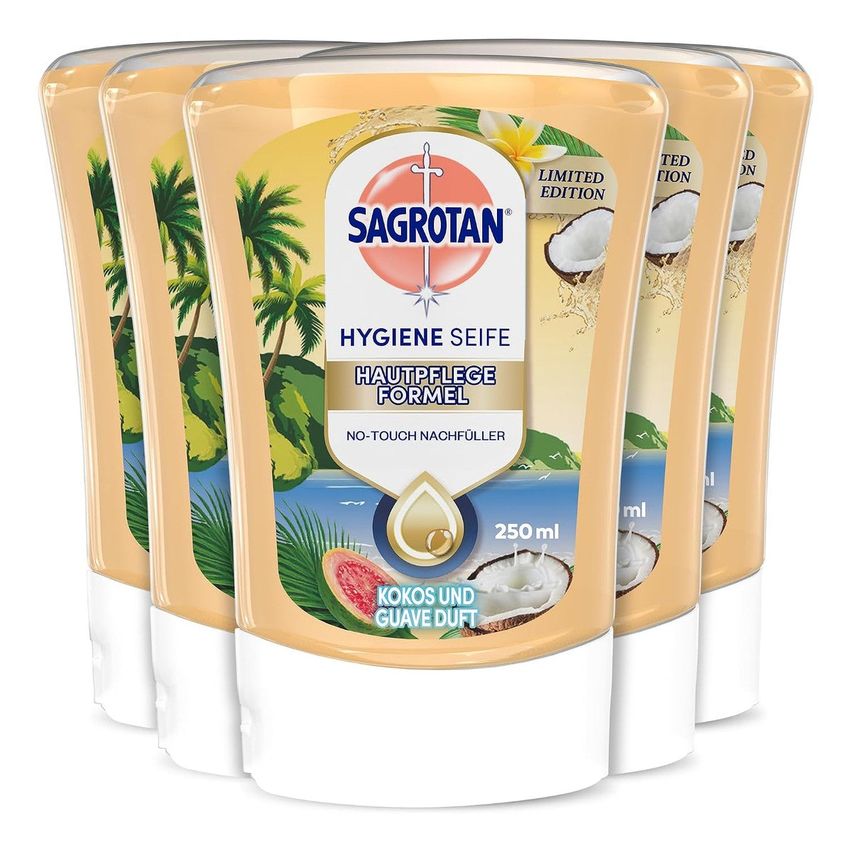 Sagrotan No-Touch Handzeep Navulling Hawaii Sunshine Limited Edition 5 x 250 ml – Sagrotan