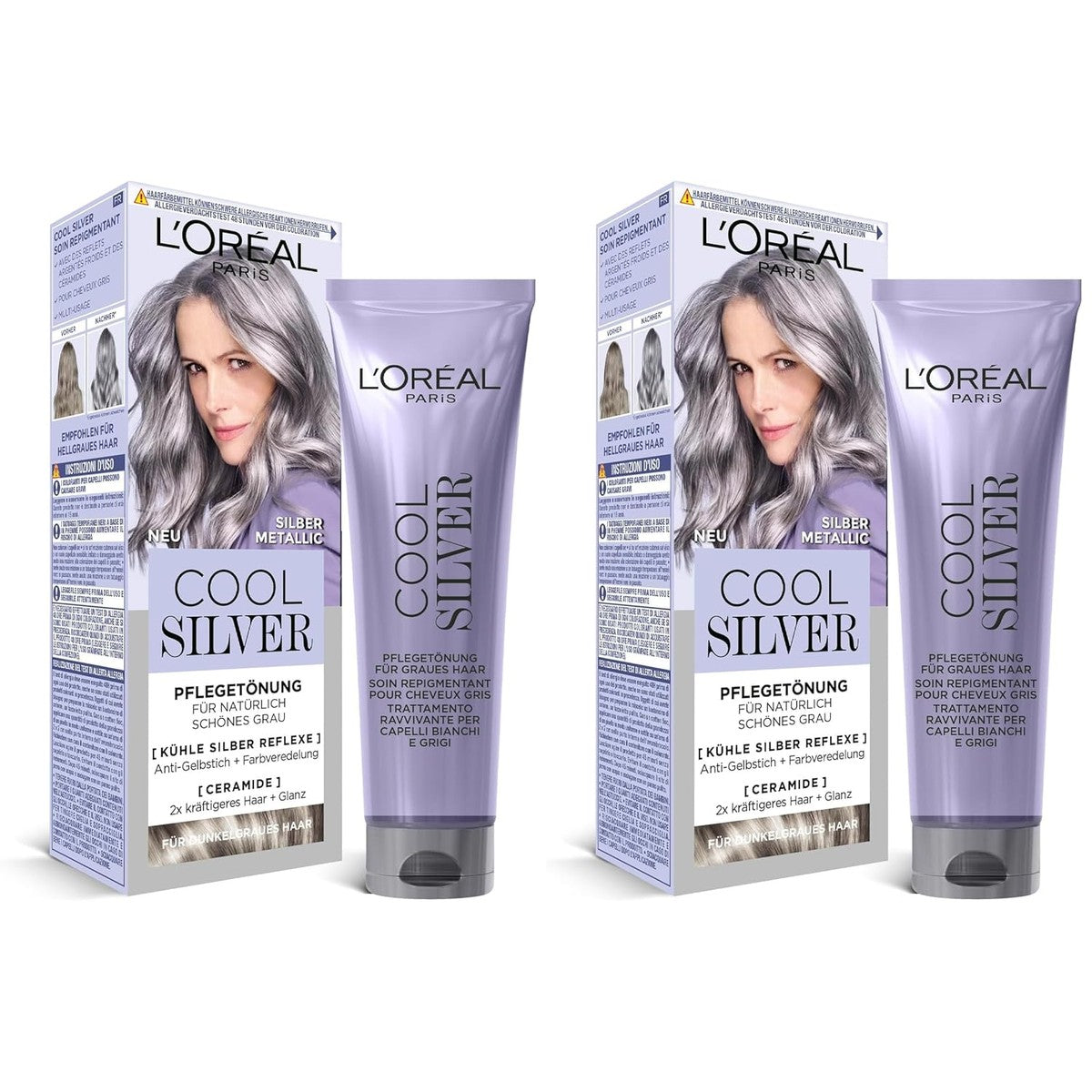 L'Oréal Paris Cool Silver Zilver Metallic verpakking van 2 – L'Oreal Paris