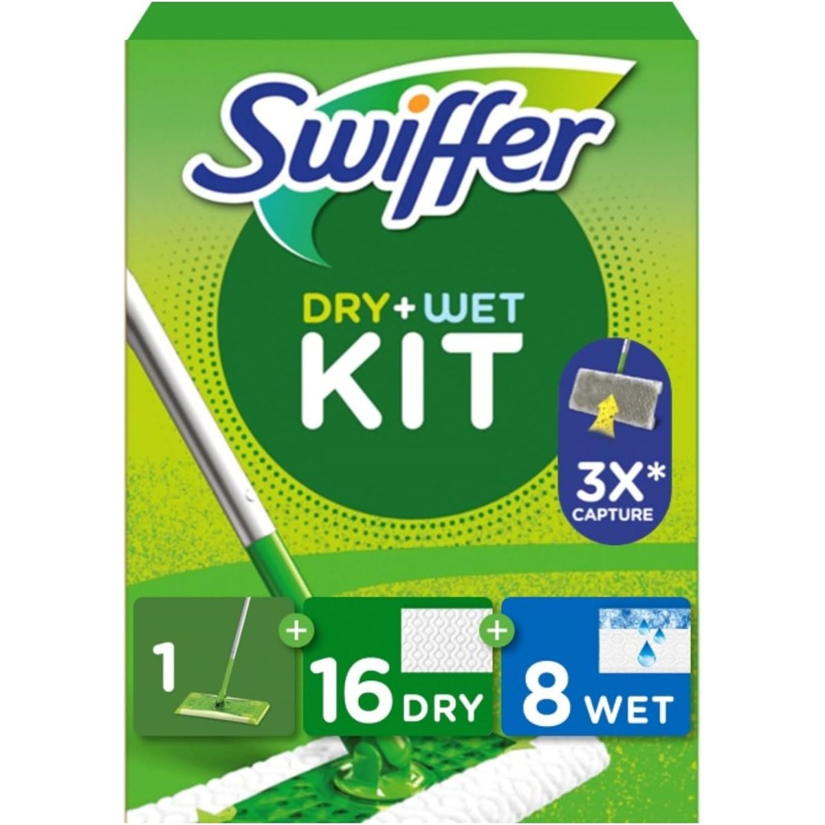 Swiffer Vloerwisser 1 x starterset, 16 x droge, 8 x natte navullingen – Swiffer