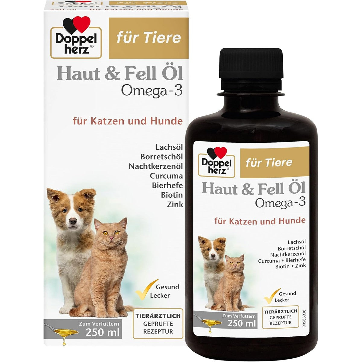 Doppelherz Huid- en vachtolie voor katten en honden – Doppelherz
