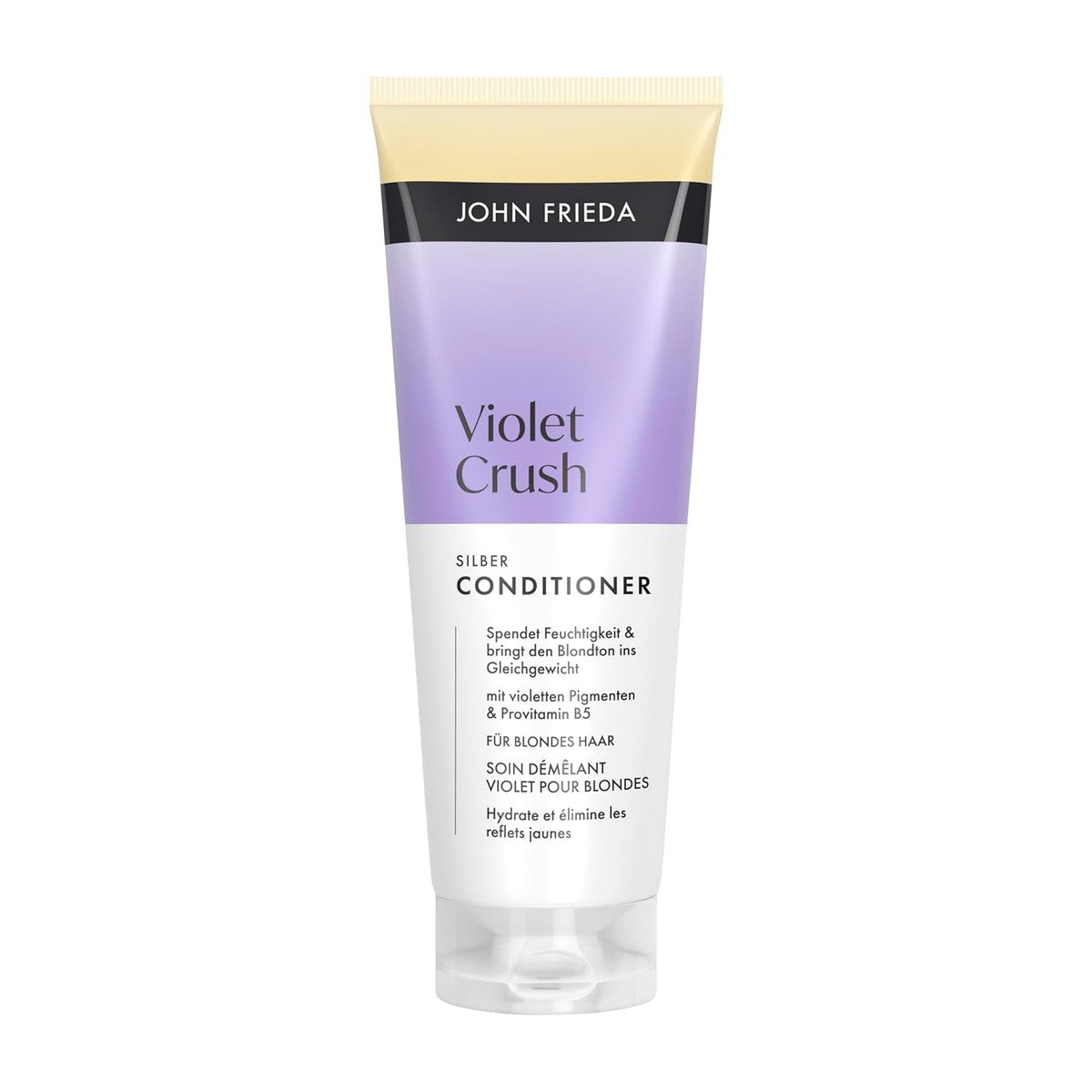 John Frieda Violet Crush Conditioner – inhoud: 250 ml – haartype: blond met gele tint (natuurlijk, gekleurd of gehighlight) – John Frieda