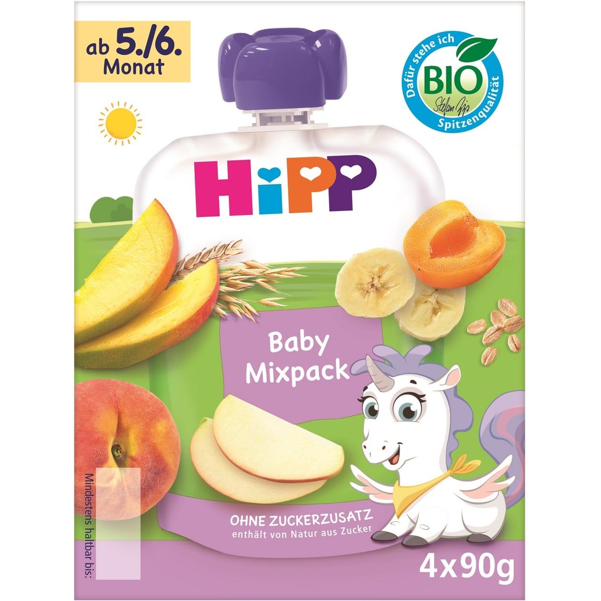 HiPP Biologische knijpmixpack 16 stuks (4-pack met elk 4 x 90 g) – HiPP