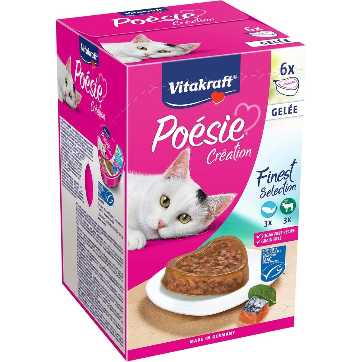 Vitakraft Poésie Création natvoer kattenvoer zalm, spinazie & wild 6 stuks