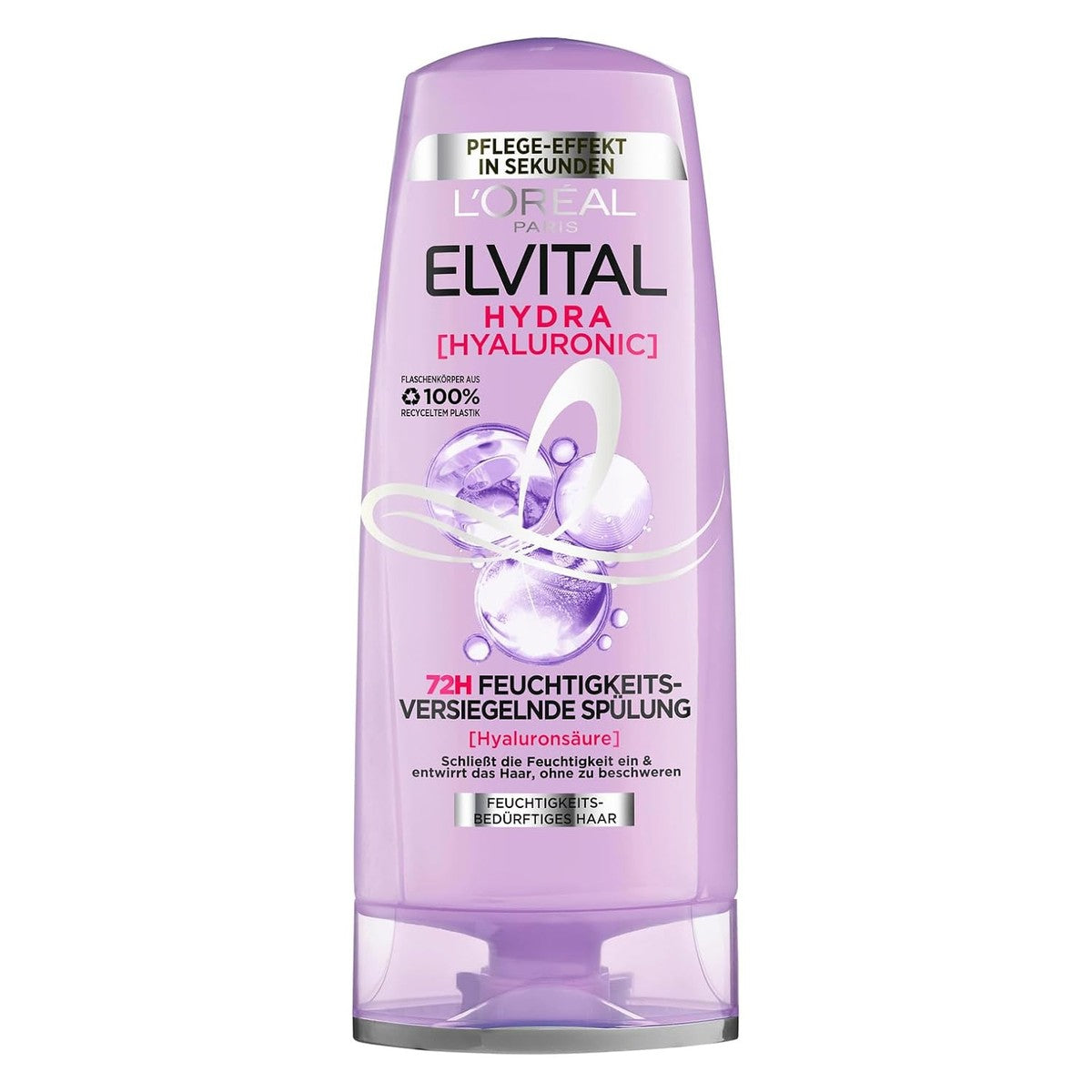 L'Oréal Paris Elvital Hydra Hyaluronic Hydraterende spoeling voor glanzend haar, hyaluronconditioner voor een vochtboost en bescherming, langdurige hydratatie en verzorging, 250 ml – L'Oréal